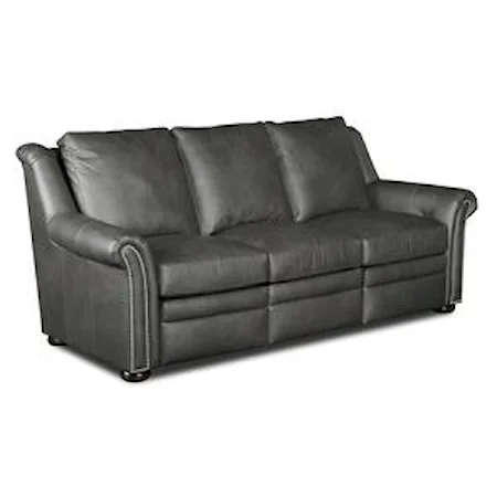 Transitional Reclining Sofa with Nailheads